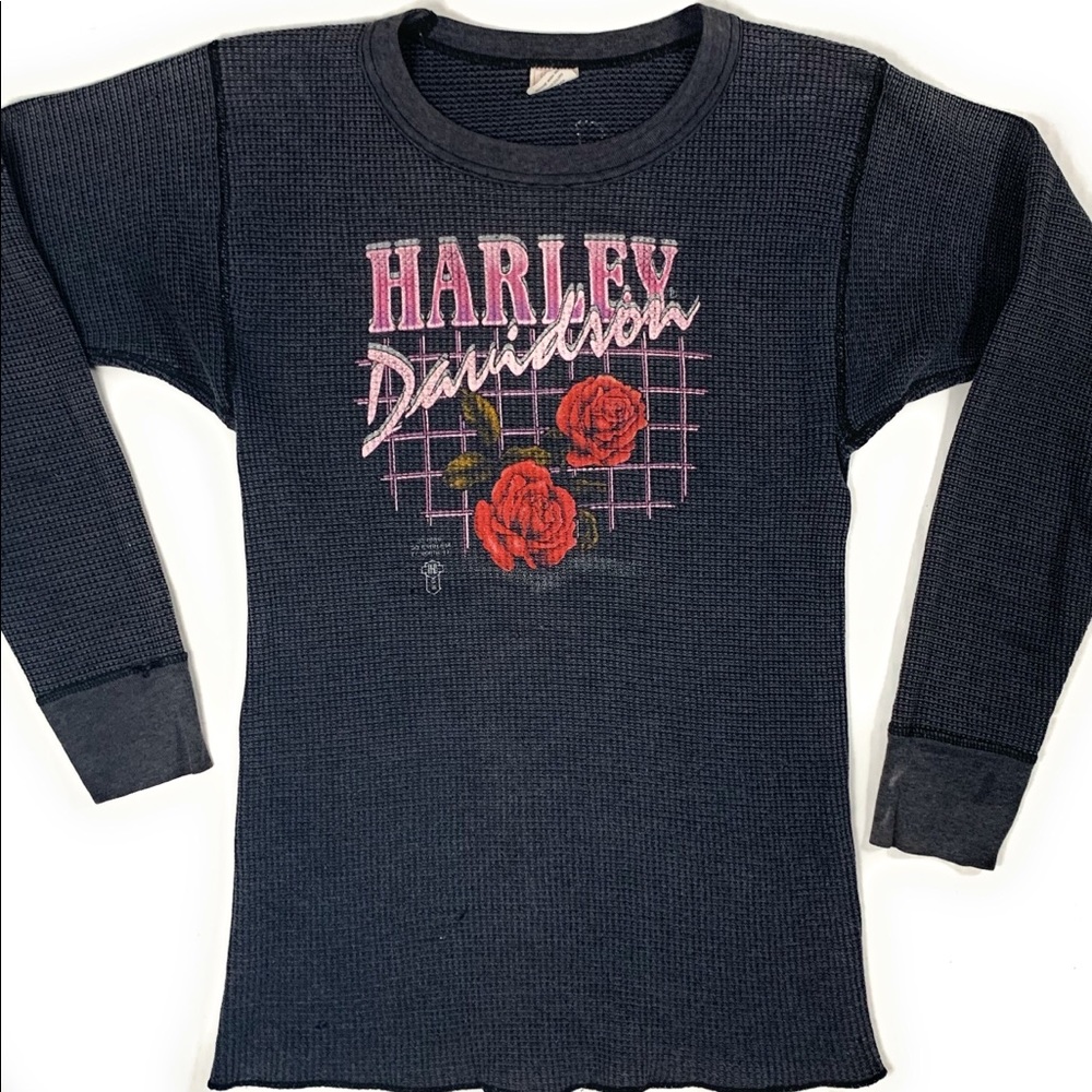 Vintage Harley Davidson 3D Emblem Long Sleeve Sz L